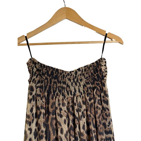Sans Souci Leopard Print Strapless Maxi Dress Size M Boho Animal Print EUC - Picture 6 of 8